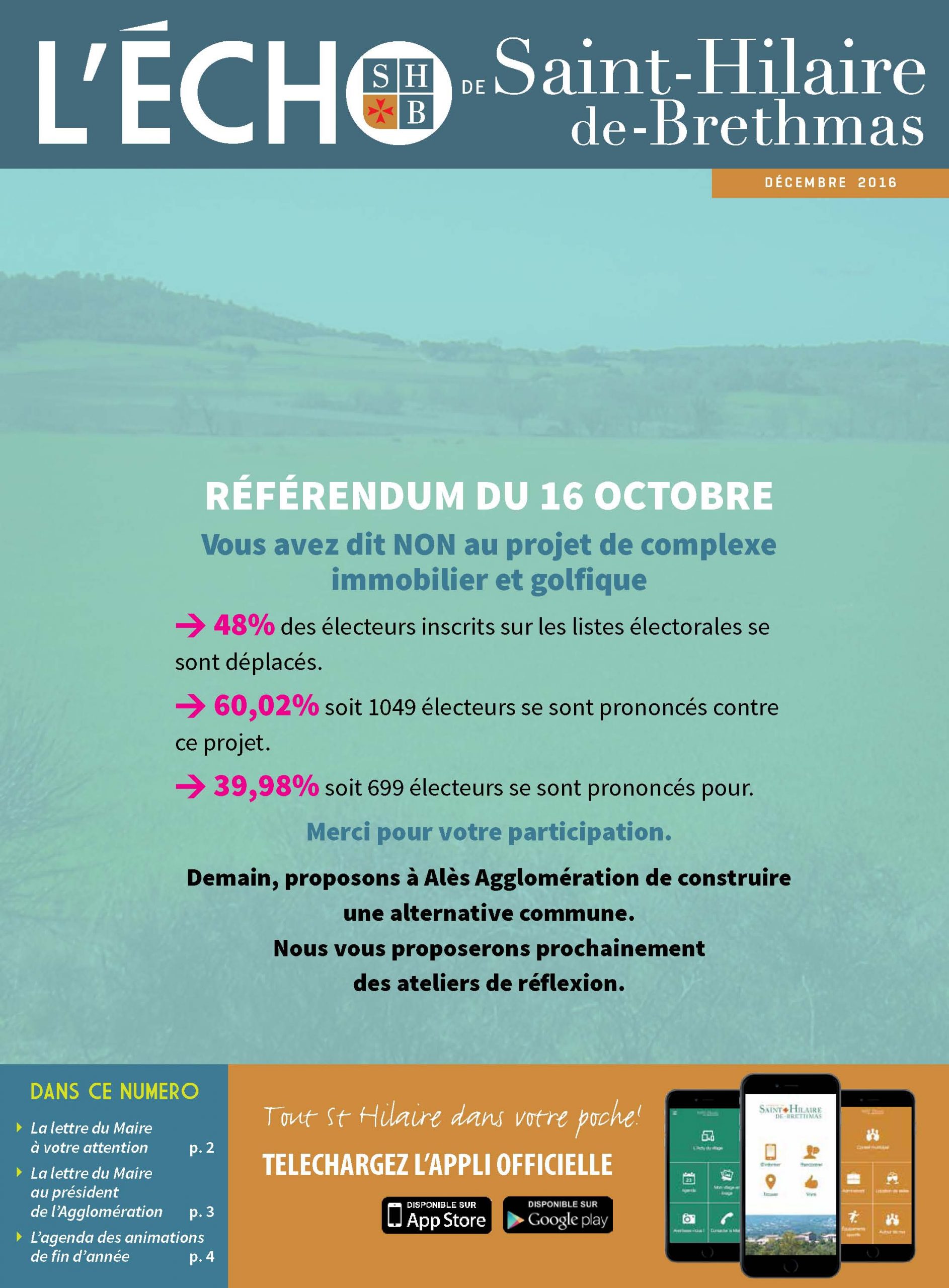 Couverture echo decembre 2016