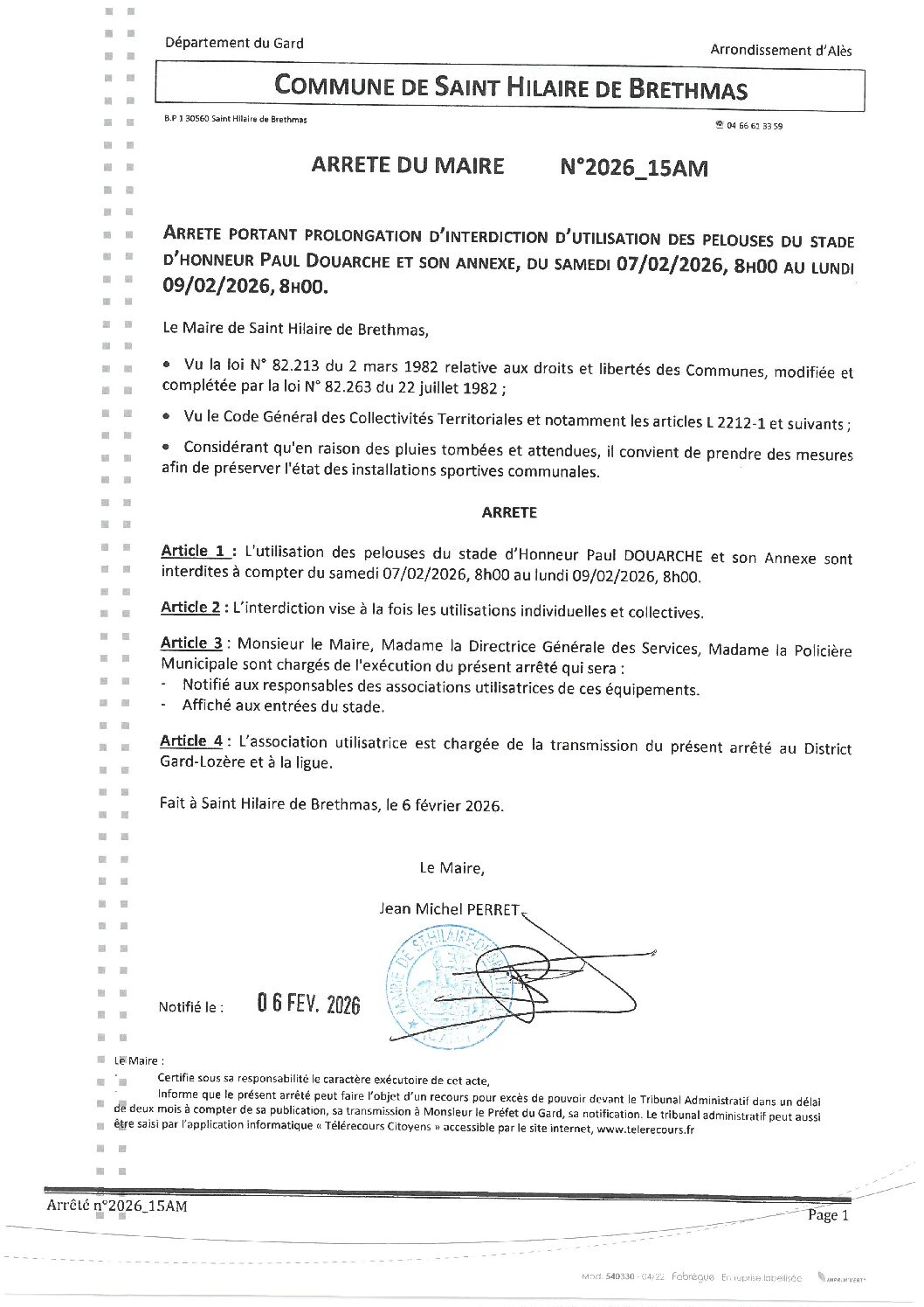 Aperçu du fichier 2026_15AM Arrêté interdiction stade P. DOUARCHE 